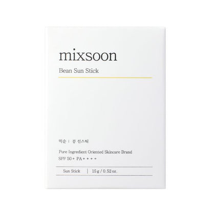 Mixsoon Bean Sun Stick (SPF50) Lightweight Matte Sun Protection with Fermented Plant Extracts - 15g Mixsoon