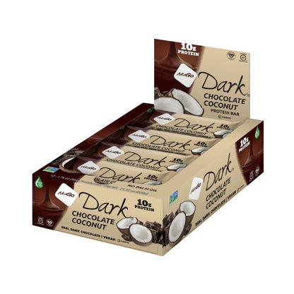 NuGo Dark Chocolate Coconut Bar 50g, 10g Vegan Protein, Gluten Free, Non-GMO, Pack of 12 pcs NuGo