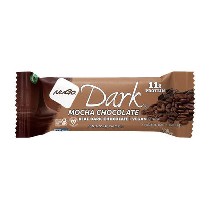 NuGo Dark Mocha Chocolate Protein Bar 50g, 11g Vegan Protein, Gluten Free, Non-GMO, Pack of 12 pcs NuGo