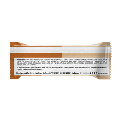 NuGo Original Dulce De Leche Bar 50g,15g Protein, Gluten Free Caramel-Inspired Crunchy Snack, Pack of 15 pcs NuGo