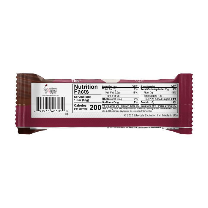 NuGo Organic Dark Chocolate Cherry Protein Bar 50g, Vegan, Gluten Free, 10g Plant Protein, Pack of 12 pcs NuGo