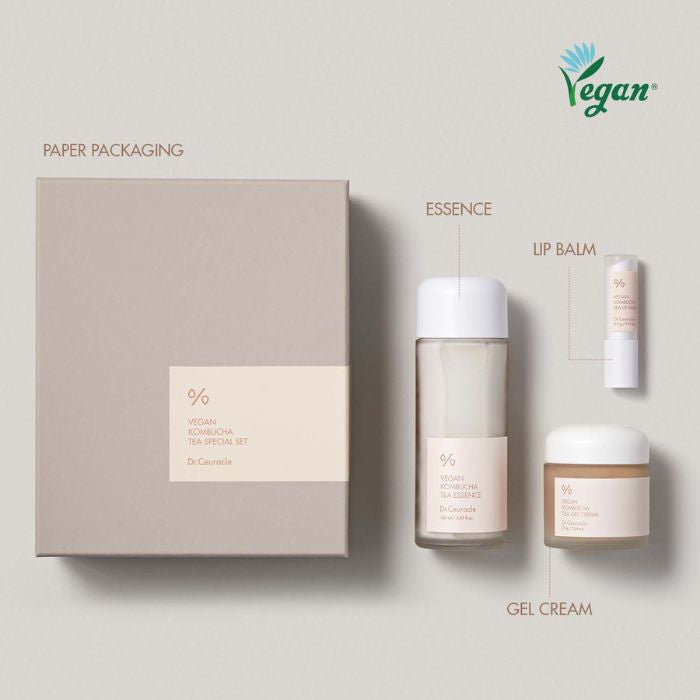 Dr. Ceuracle Vegan Kombucha Tea Special Set Deep Hydration and Nourishing Skincare Kit Dr. Ceuracle
