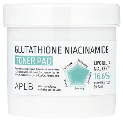 APLB, Glutathione Niacinamide, Toner Pad, 60 Pads, 3.38 fl oz (100 ml) APLB