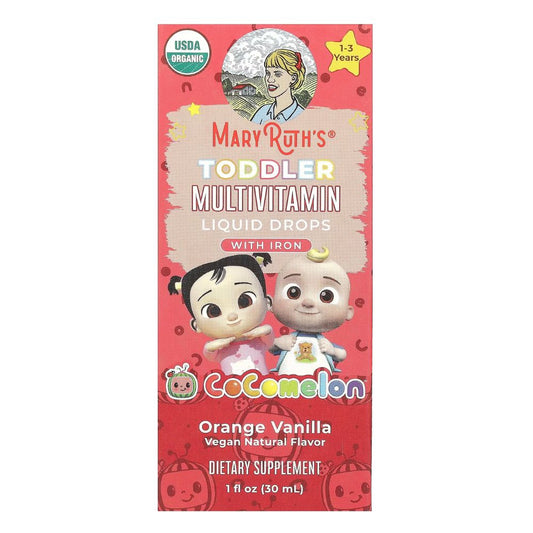 Mary Ruth's Toddler Multivitamin With Iron, 30 Ml, Orange Vanilla, Supports healthy growth and bone development. Mary Ruth's