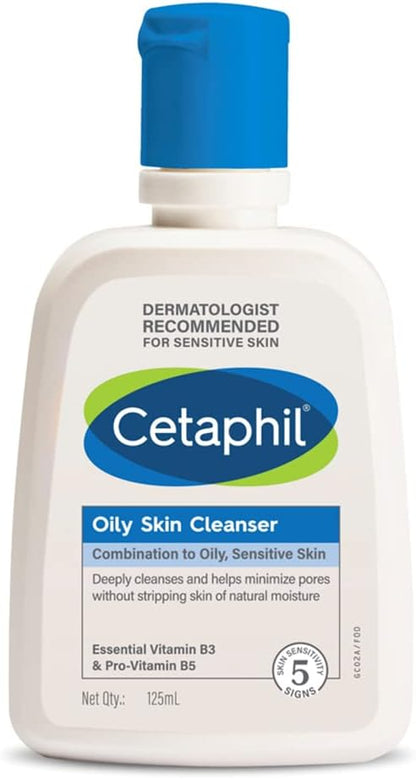 Cetaphil Oily Skin Cleanser Foaming Face & Body Wash With Combination to Oily and Sensitive Skin - 125ml Cetaphil