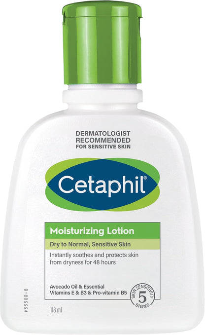 Cetaphil Moisturizing Lotion, Face & Body Moisturizer for Dry to Normal and Sensitive Skin - 118ml Cetaphil