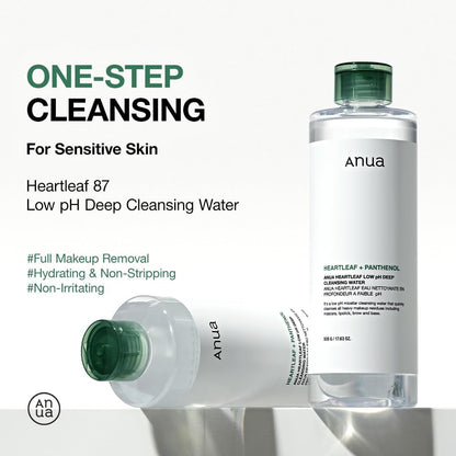 Anua Heartleaf & Panthenol Low pH Deep Cleansing Water 500g Anua