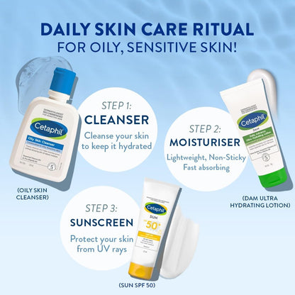 Cetaphil Oily Skin Cleanser Foaming Face & Body Wash With Combination to Oily and Sensitive Skin - 125ml Cetaphil