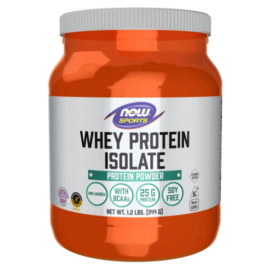 Now Sports Whey Protein Isolate Unflavored Powder 1.2lbs Now