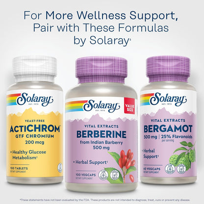 Solaray Bergamot Advanced Formula, Cardiovascular Support Fruit Extract, Veg Cap 500mg, Solaray