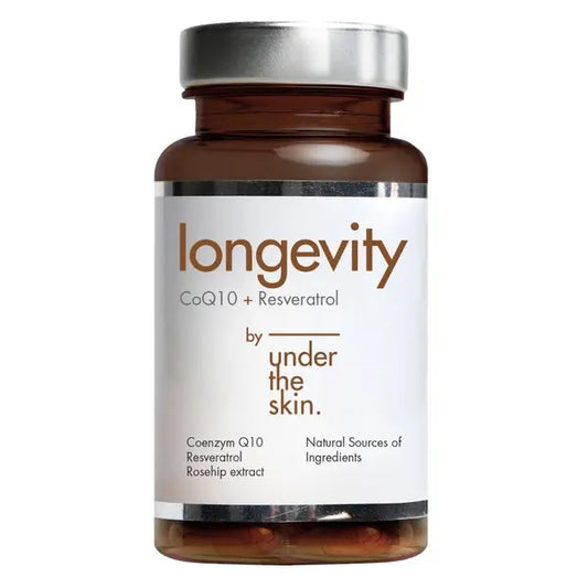 Under the Skin - Longivity - Resveratrol, COQ10 and Rosehip 60's Under the Skin