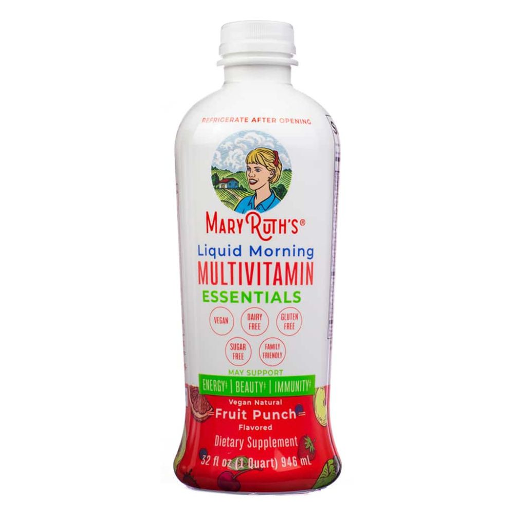 Mary Ruth's Multivitamin Essentials, 946 ML, Fruit Punch, Daily liquid multivitamin for overall health support. Mary Ruth's