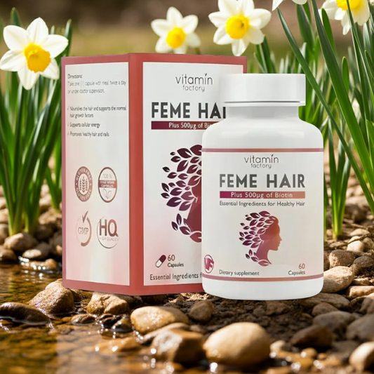 Vitamin Factory Feme Hair Growth Supplement 60 Capsules – Biotin, Zinc & Silica Formula for Stronger Hair - Image 1