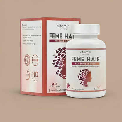 Vitamin Factory Feme Hair Growth Supplement 60 Capsules – Biotin, Zinc & Silica Formula for Stronger Hair - Image 3