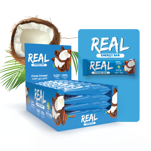 Real Energy Bar Cocoa Coconut 40g - Box of 25 Pcs REAL