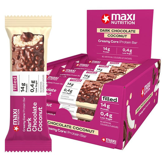 Maxi Nutrition Bar Dark Chocolate & Coconut 45G - Box of 12pcs Maxi Nutrition