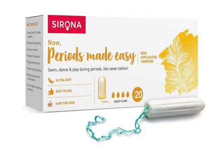 Sirona Now Periods Made Easy Premium Tampons Heavy Flow 20's sirona