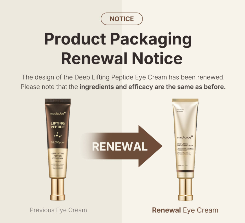 Medicube Deep Lifting Peptide Eye Cream 30ml – Firming & Brightening Eye Care