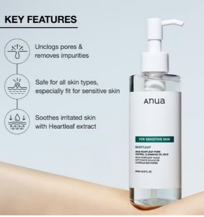 Heartleaf Pore Control Cleansing Oil MILD 200ml Anua