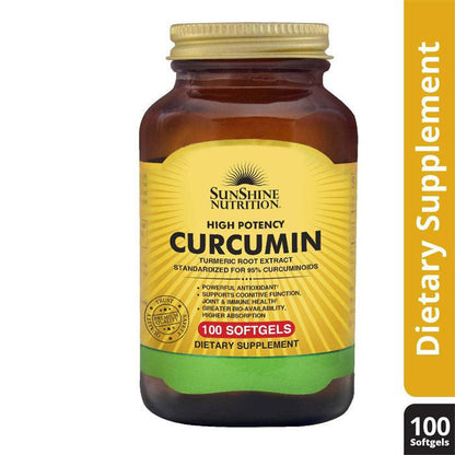 Sunshine Nutrition High Potency Curcumin 100 Softgels Sunshine Nutrition
