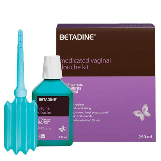 Betadine Betadine Medicated Vaginal Douche Kit 250ml – Antiseptic Intimate Care with Povidone-Iodine - Image 1