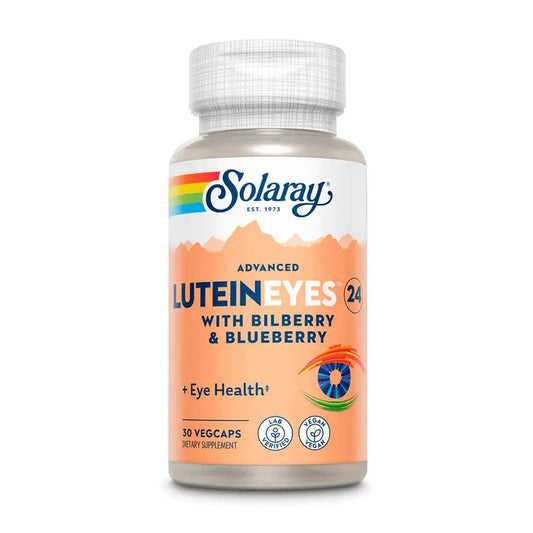 Solaray Advanced Lutein Eyes 24mg Vegetarian Capsules With Marigold, Bilberry & Blueberry For Eye Health, Pack of 30's Solaray