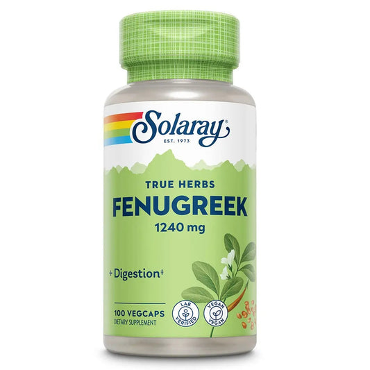 Solaray True Herbs Fenugreek 1240mg Vegetarian Capsule For Digestive Support, Pack of 100's Solaray