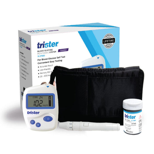 Trister Blood Glucose Monitoring System + 25 Test Strips Model-TS 375BG Trister
